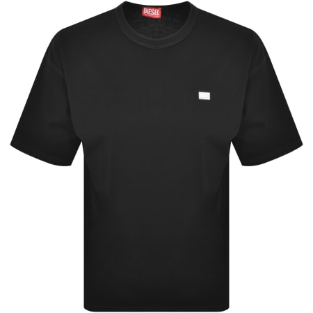 Tシャツ・カットソー DIESEL Men T-shirt Black A164280LJBS 9XX T-ADJUST-R13 Laser-faded logo T-shirt｜ブラック｜メンズ｜DIESEL